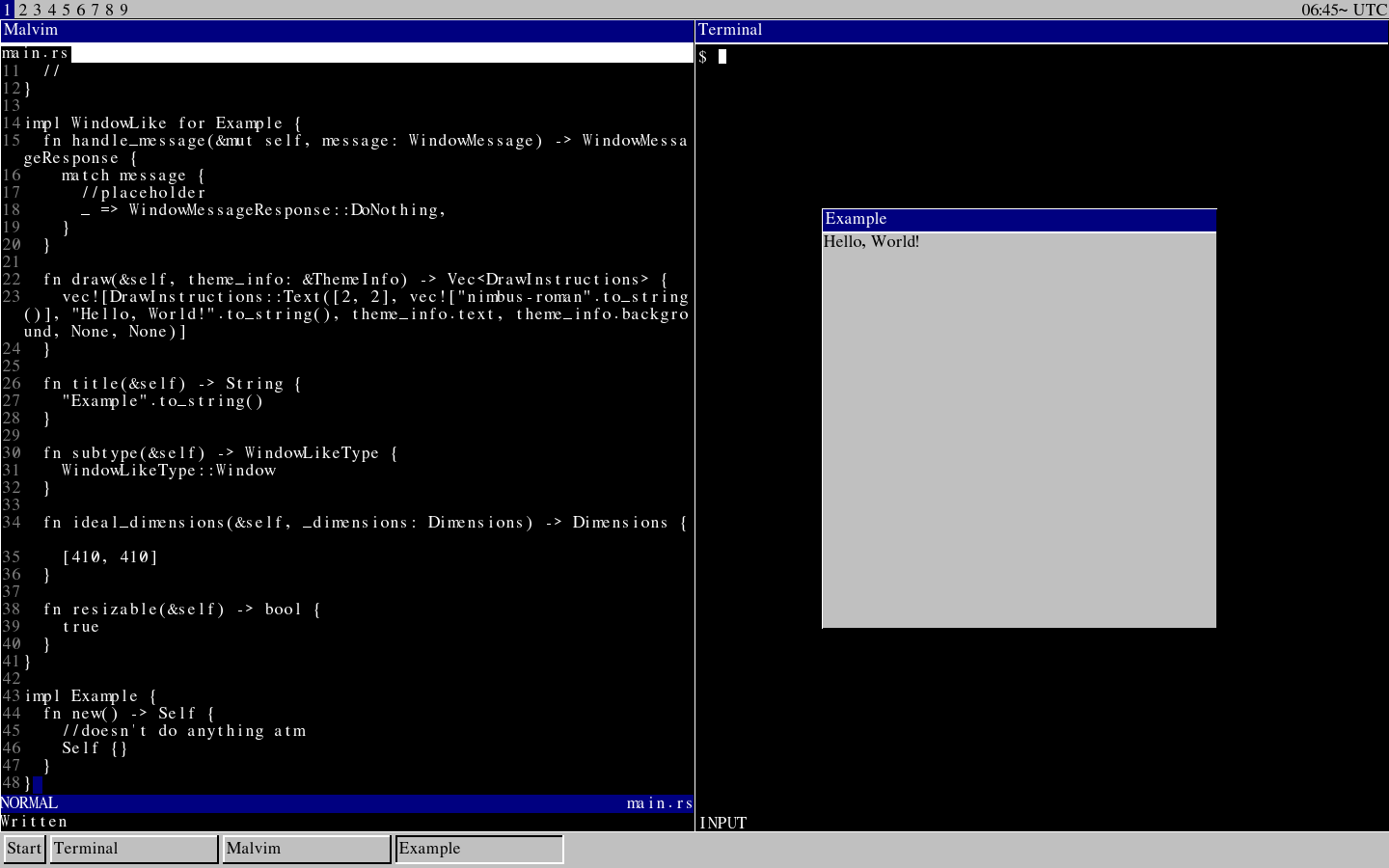 The example Hello World window!